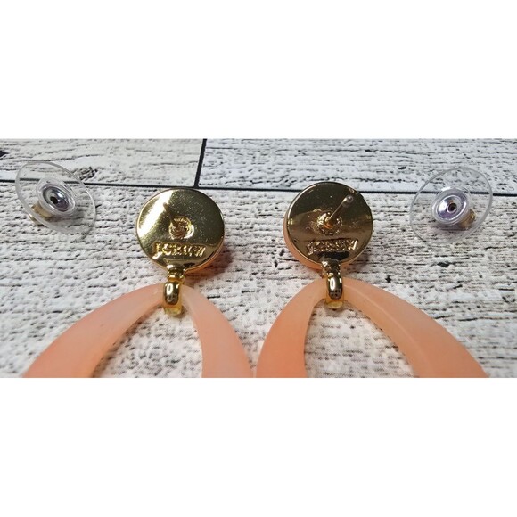 J. Crew Earrings Dangle/Drop Statement Salmon Pink/Coral Earrings - Picture 2 of 3